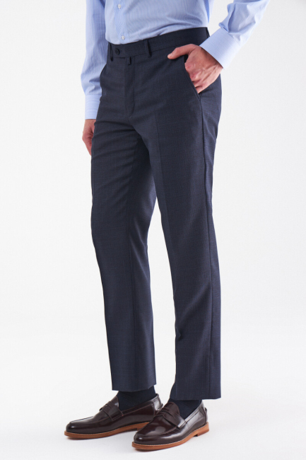 Men’s Classic Trousers Dark Navy Blue - Bisse