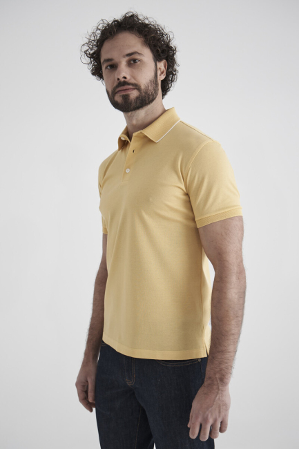 Erkek Polo Yaka T-Shirt Sarı - Bisse