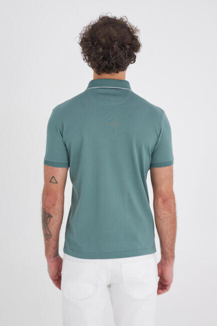 Erkek Polo Yaka T-Shirt Yeşil - Bisse (1)