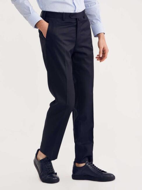 Men’s Regular Fit Classic Trousers Navy Blue - Bisse