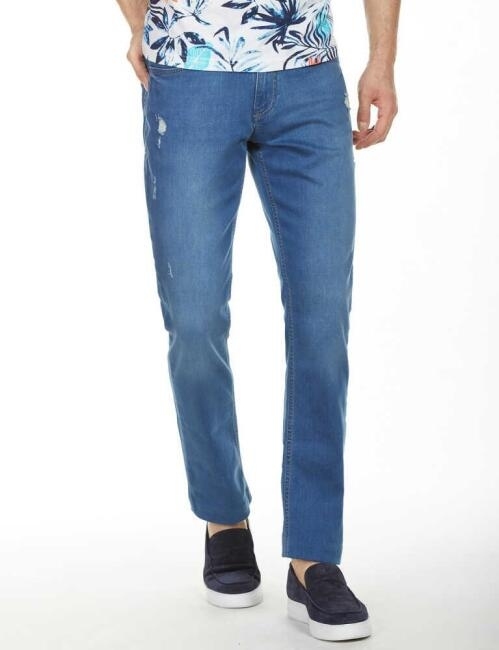 Erkek Slim Fit Jean Pantolon Indıgo - Bisse