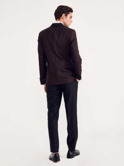 Erkek Slim Fit Smokin Bordo - Bisse (1)