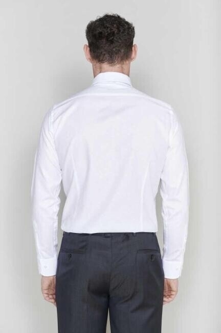 Erkek Slim Fit Uzun Kollu Klasik Gömlek Beyaz - Bisse