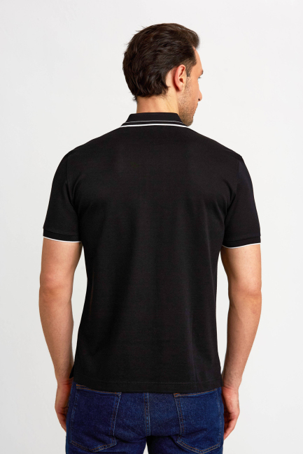 Polo Yaka T-Shirt Sıyah - Bisse (1)