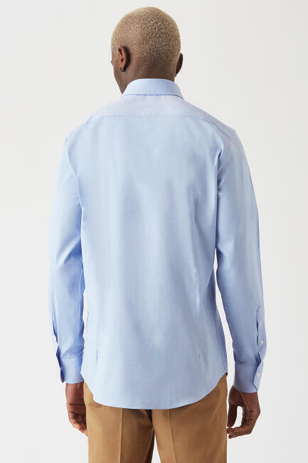 Erkek Modern Fit Uzun Kollu Klasik Gömlek K.mavi - Bisse
