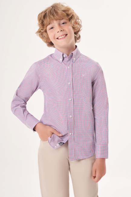 GM 231166 UK BROOKLYN COLLAR BUTTON CHILD SHIRT RED - Bisse