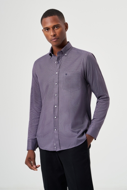 GM 232050 UK PAJAMA COLLAR T. POCKET PIQUE SHIRT Lilac - Bisse