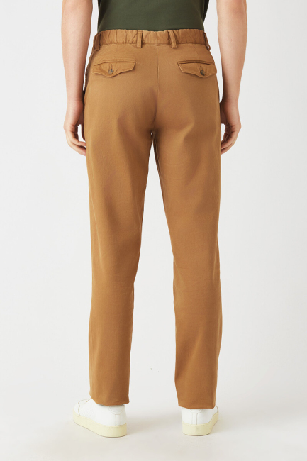 Erkek 4 Cep Lastikli Spor Pantolon Camel - Bisse (1)